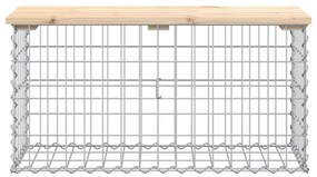 Banco de jardim c/ design gabião 83x31,5x42 cm pinho maciço