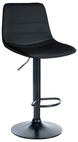 Banco de bar Lex em couro sintético e com estrutura preta 45 x 89-110 x 46 cm Preto