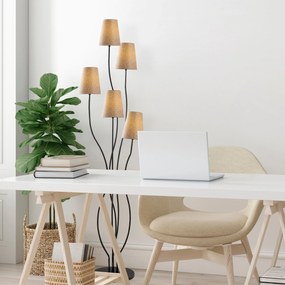 Candeeiro de Pé Bonibon – Preto e Bege – 44 x 44 x 160 cm