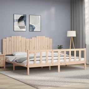 vidaXL Cama sem colchão 200x200 cm madeira de pinho maciça