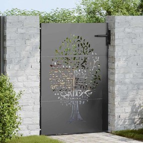 vidaXL Portão de Jardim Preto 100 x 125 cm Aço com Revestimento em Pó