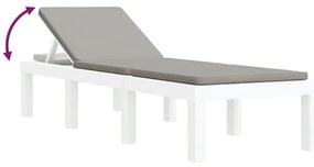 3 pcs conjunto lounge de jardim com almofadões PP branco