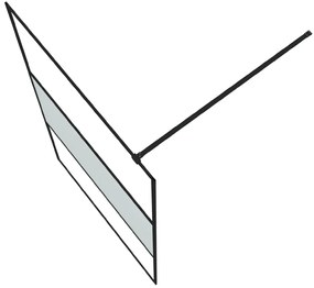 Divisória de chuveiro 115x195 cm vidro semiopaco ESG preto