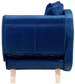 Chaise-longue à direita de 2 lugares com arrumação em veludo azul escuro MERI Beliani