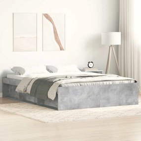 Estrutura de cama de casal 135x190 cm cinza cimento