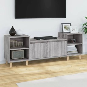 vidaXL Móvel de TV 160x35x55 cm derivados de madeira cinzento sonoma