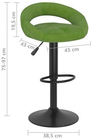 Bancos de bar 2 pcs veludo verde-claro