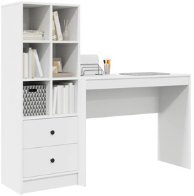 Mesa com Armazenamento Branca de Madeira Ingenheirada