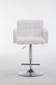 Banco de bar Los Angeles em couro sintético 60 x 93-113 x 56 cm Branco