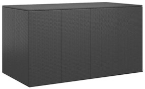 vidaXL Caixa para almofadões de jardim 194x100x103 cm vime PE preto