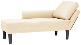 Chaise lounge com almofada tecido corduroy creme