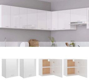 805083 vidaXL Armários parede 2 pcs 50x31x60cm contraplacado branco brilhante