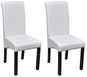 vidaXL Cadeiras de jantar 2 pcs couro artificial branco
