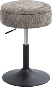 HOMCOM Banco de Bar com Armazenamento Altura Ajustável Giratório Estofado em Chenilla 39x39x49-65 cm Cinzento | Aosom Portugal