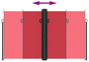 Toldo lateral retrátil 200x1000 cm vermelho