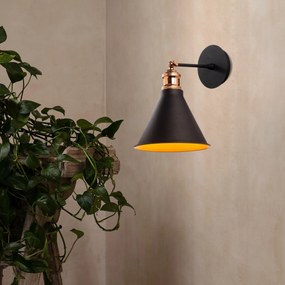Candeeiro de Parede Berceste – Preto – 20 cm de diâmetro