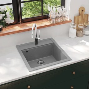 Lava-Louça de Cozinha em Granito Cinzento - 49x51 cm - Design Moderno