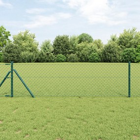 vidaXL Cerca de Cadeia Verde 0.6x10 m Aço
