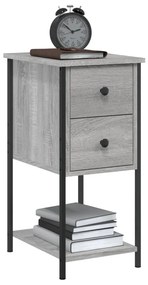 Mesa de cabeceira 32x42x70 cm derivados madeira sonoma cinza