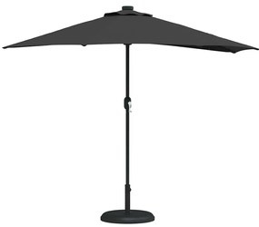 Guarda-sol de Jardim Preto 294 x 150 x 224 cm tecido