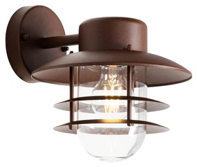 Candeeiro de parede industrial castanho enferrujado IP44 - Shell