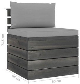 2 pcs conjunto lounge de paletes com almofadões pinho maciço