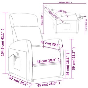 Poltrona elevatória tecido cor creme