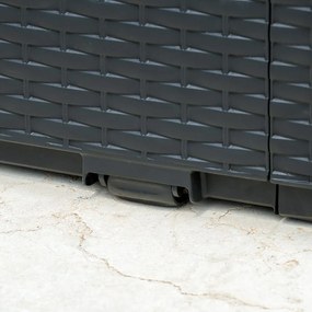 Caixa de arrumação para jardim Capri de 310L com rodas 123 x 53 x 58 cm Antracite
