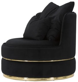 POLTRONA PARIS Ø 84X72 CM PRETO E DOURADO