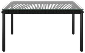 8 pcs conjunto lounge de jardim c/ almofadões PVC preto