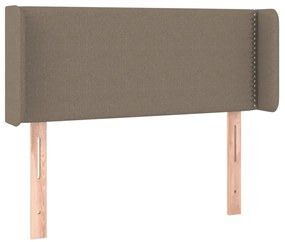 Cabeceira cama luzes LED tecido 83x16x78/88cm cinza-acastanhado