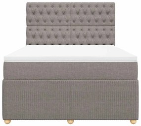 Cama com molas/colchão 160x200 cm tecido castanho-acinzentado