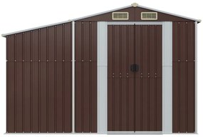 Abrigo de jardim 277x93x179 cm aço galvanizado castanho