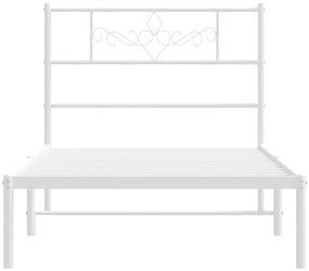 Estrutura de cama com cabeceira 90x200 cm metal branco