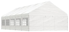 Gazebo com telhado 11,15x5,88x3,75 m polietileno branco
