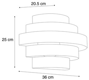 Candeeiro de parede moderno bronze incluindo LED com 3 níveis de regulação - Lines Moderno