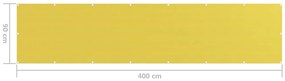 Tela de varanda 90x400 cm PEAD cor amarelo