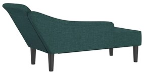 Chaise lounge com almofadões tecido verde-escuro