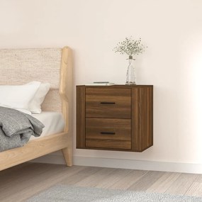 vidaXL Mesa de cabeceira de parede 50x36x47 cm carvalho castanho