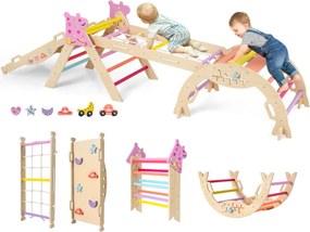 Conjunto de triângulo de escalada para crianças Montessori de madeira dobráveis 8 em 1 para bebés multicolor