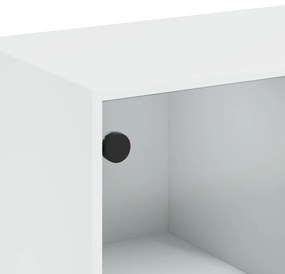 Mesa de centro c/ portas de vidro 102x50x42 cm branco