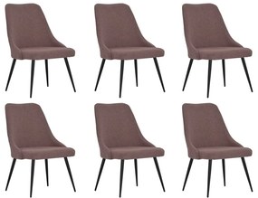 vidaXL Cadeiras de jantar 6 pcs tecido castanho