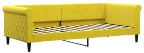 Sofá-cama com gavetão e gavetas 90x200 cm veludo amarelo