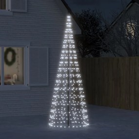 358113 vidaXL Iluminação árvore Natal em mastro 550 LEDs 300 cm branco quente