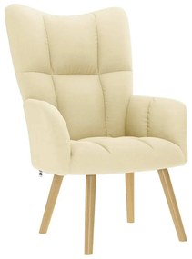 vidaXL Cadeira de descanso tecido cor creme