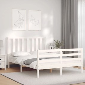 Cama sem colchão 120x200 cm madeira de pinho maciça branco