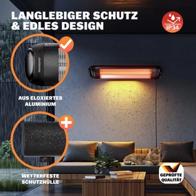 Aquecedor exterior radiante MZH2501 2500W Preto