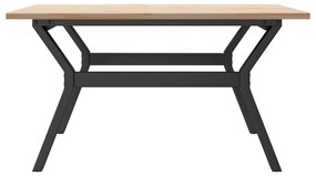 Mesa de centro estrutura em Y 80x80x45 cm pinho e aço