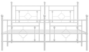 Estrutura de cama com cabeceira e pés 150x200 cm metal branco