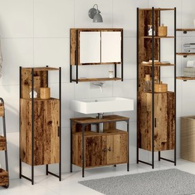 Conjunto de Mobiliário para Casa de Banho de 4 Peças Madeira Velha Mad